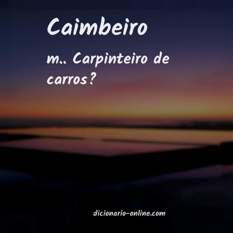 Significado de caimbeiro