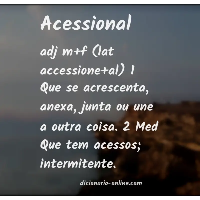 Significado de acessional