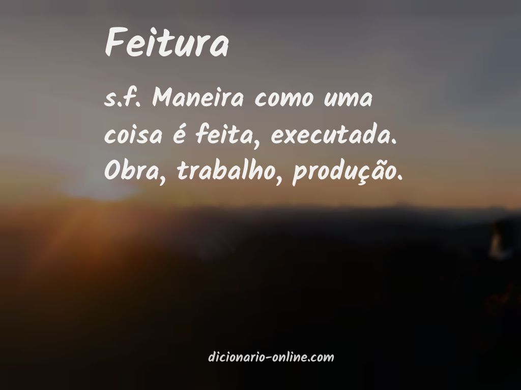 Significado de feitura