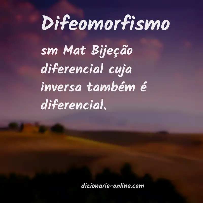 Significado de difeomorfismo