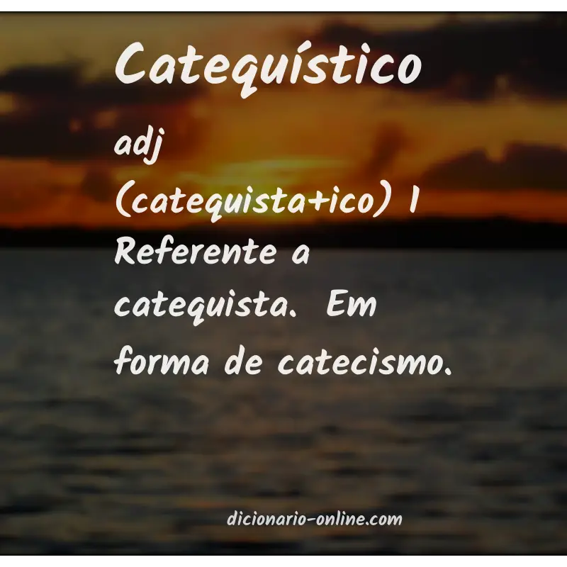 Significado de catequístico