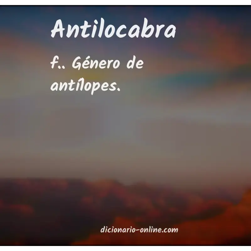 Significado de antilocabra