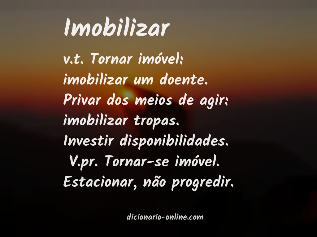 Significado de imobilizar