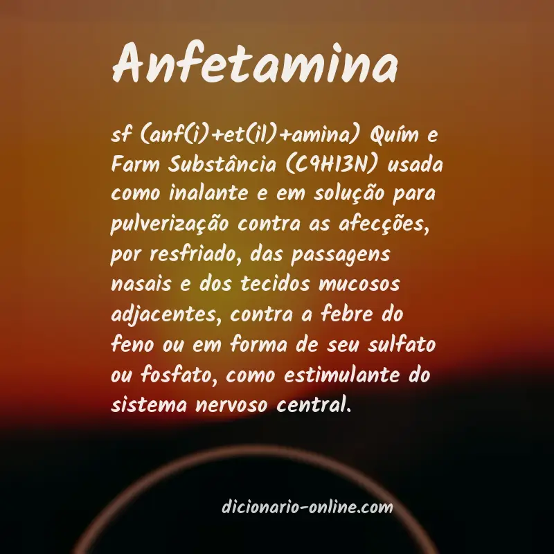 Significado de anfetamina