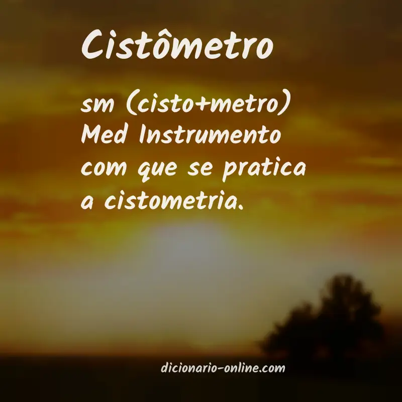 Significado de cistômetro