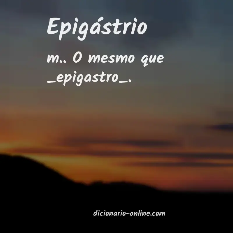 Significado de epigástrio
