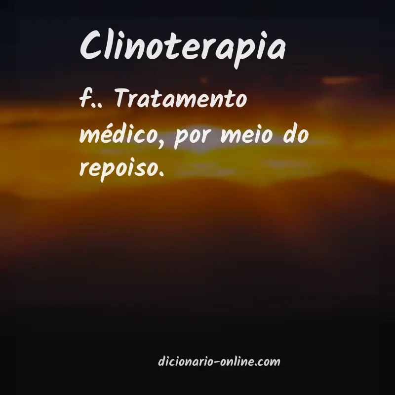 Significado de clinoterapia