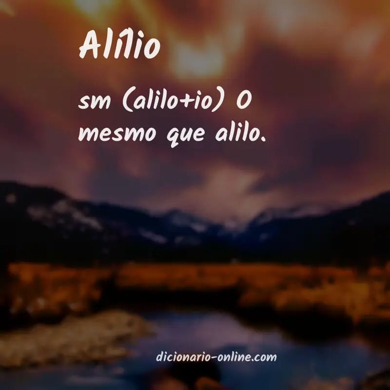 Significado de alílio