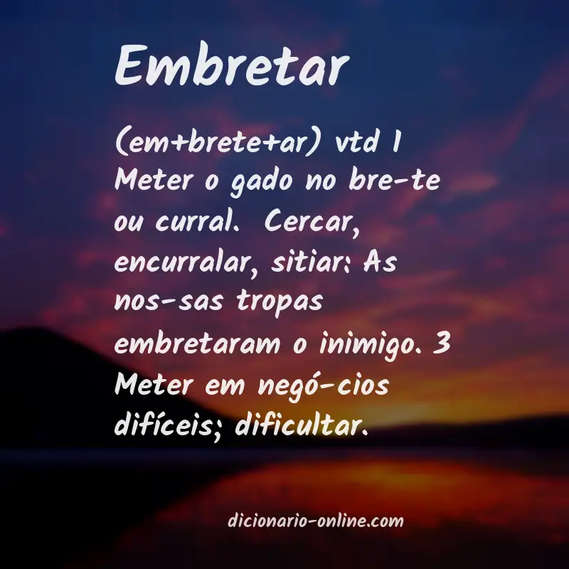 Significado de embretar