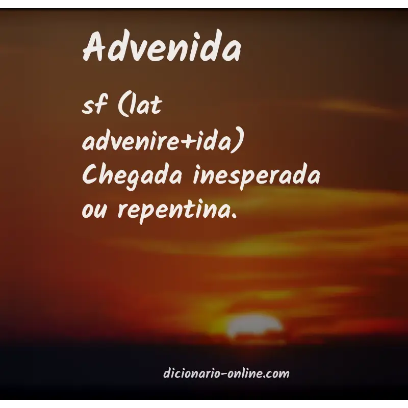 Significado de advenida