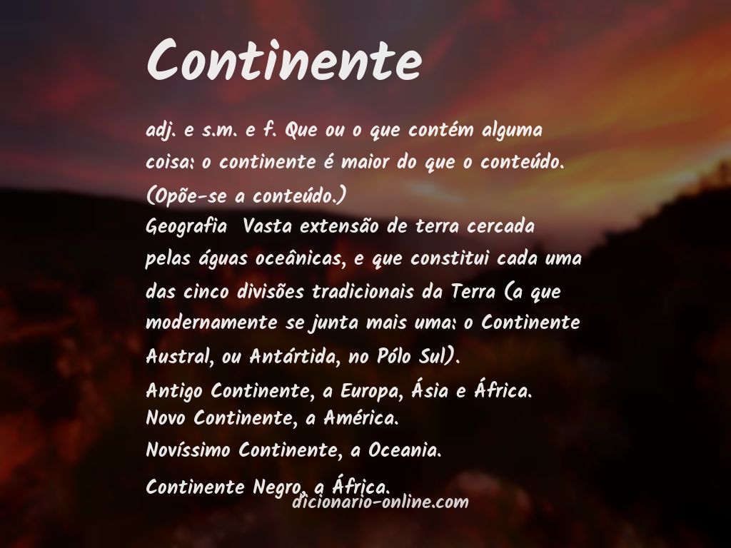 Significado de continente