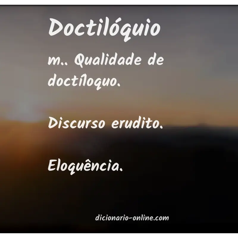 Significado de doctilóquio