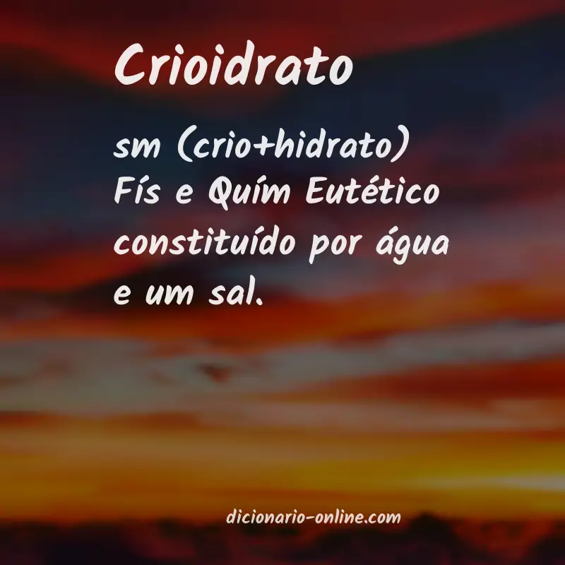 Significado de crioidrato