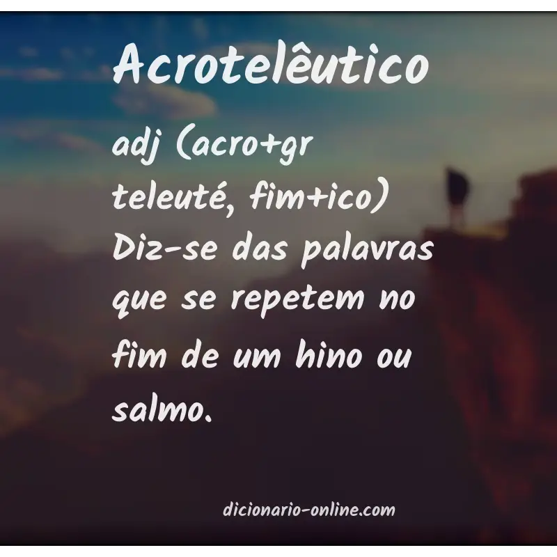 Significado de acrotelêutico