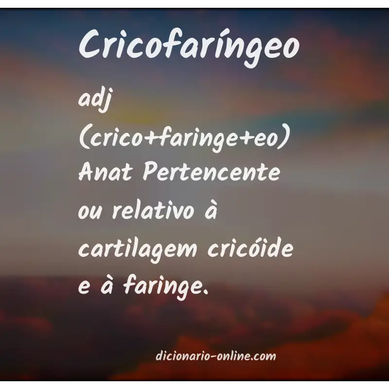 Significado de cricofaríngeo