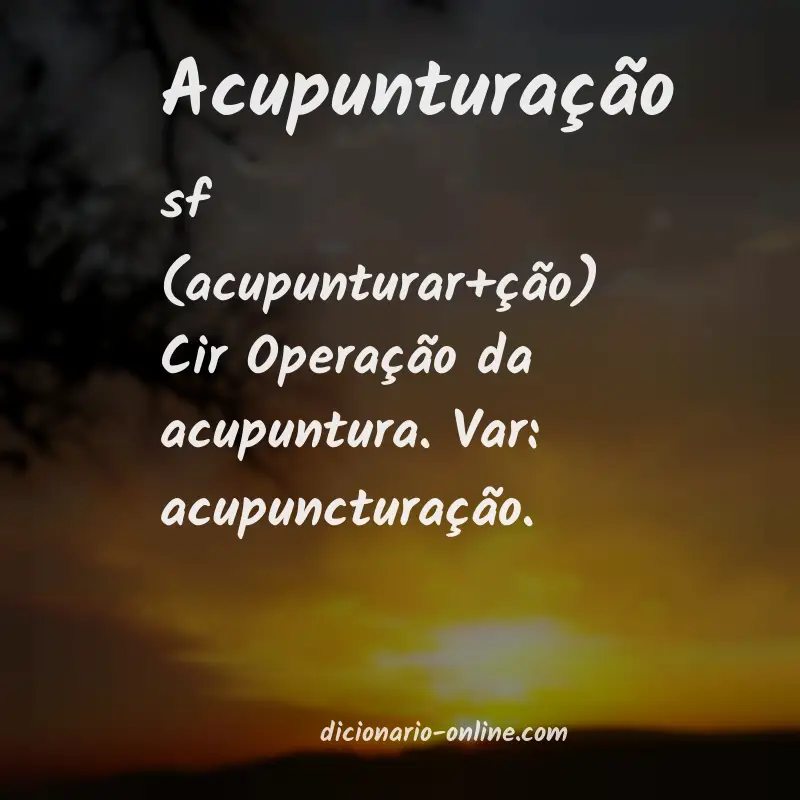 Significado de acupunturação