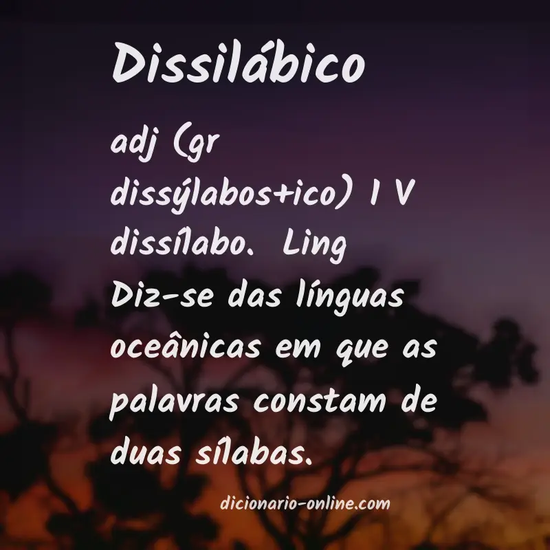 Significado de dissilábico