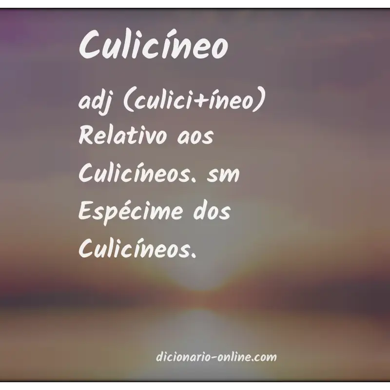 Significado de culicíneo