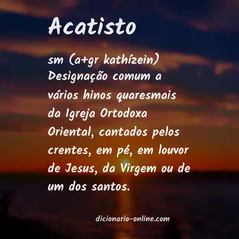 Significado de acatisto