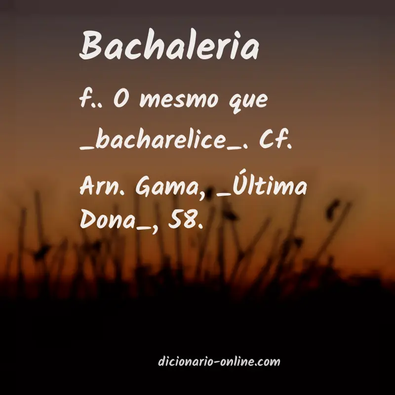Significado de bachaleria