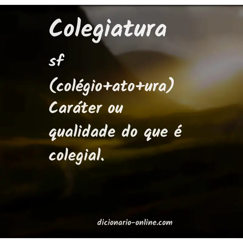 Significado de colegiatura