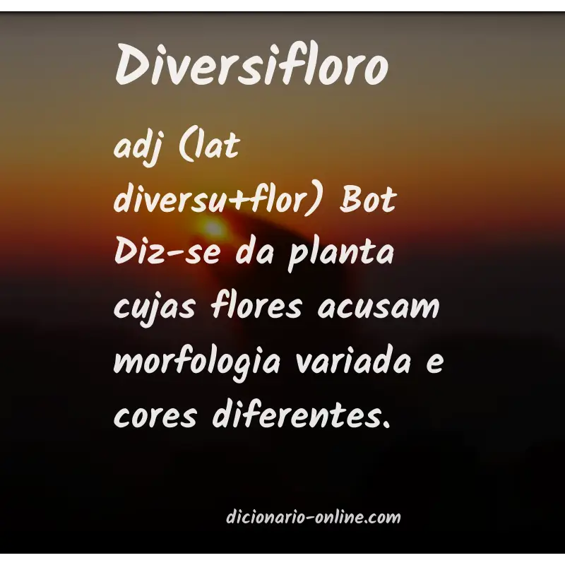 Significado de diversifloro