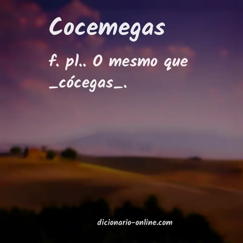 Significado de cocemegas