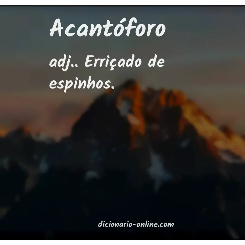 Significado de acantóforo