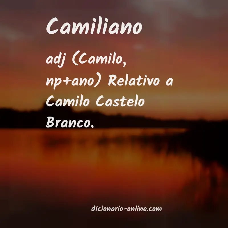 Significado de camiliano