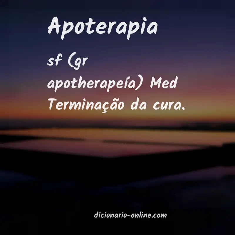 Significado de apoterapia