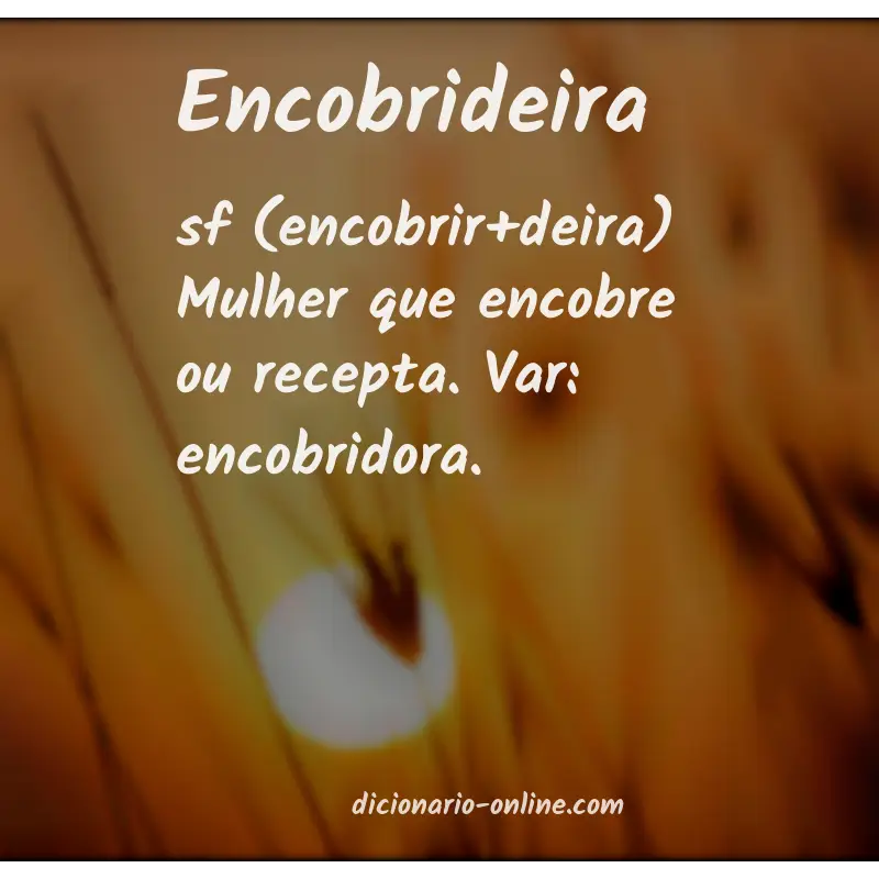 Significado de encobrideira