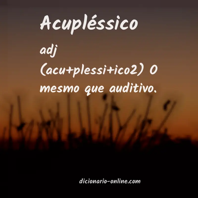 Significado de acupléssico