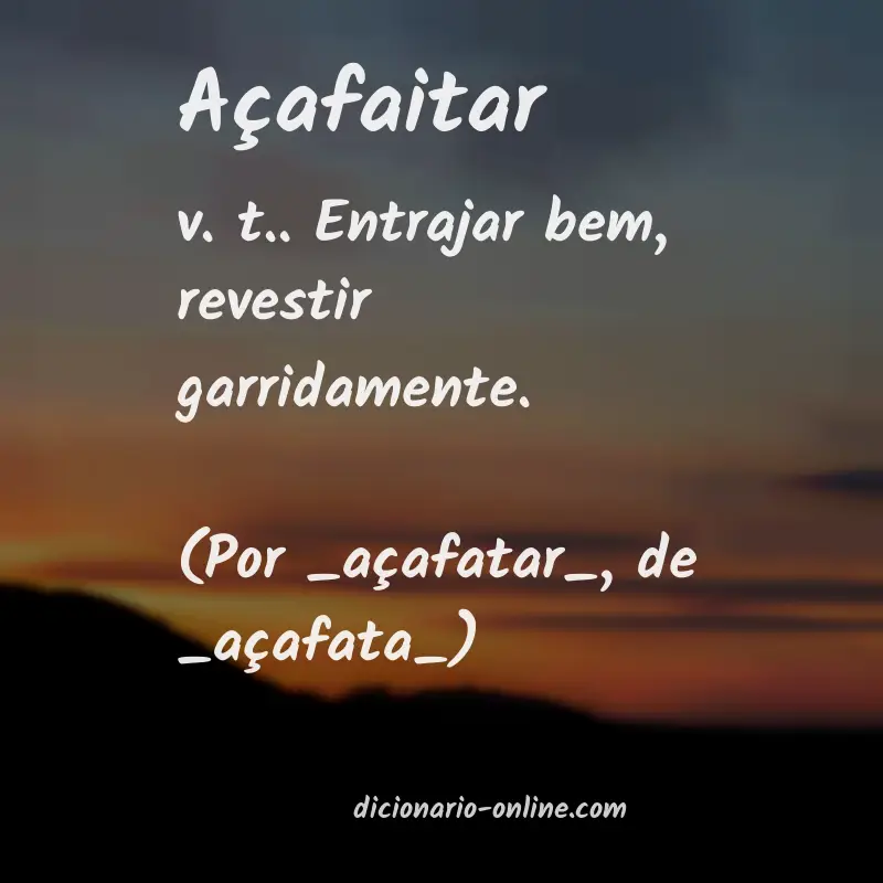Significado de açafaitar