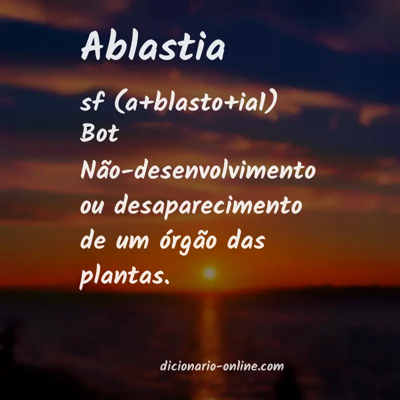 Significado de ablastia