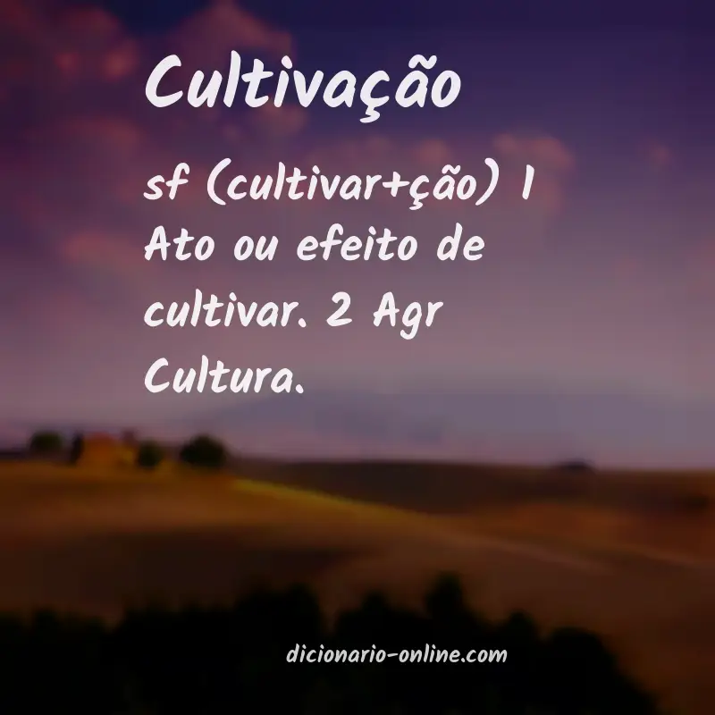 Significado de cultivação