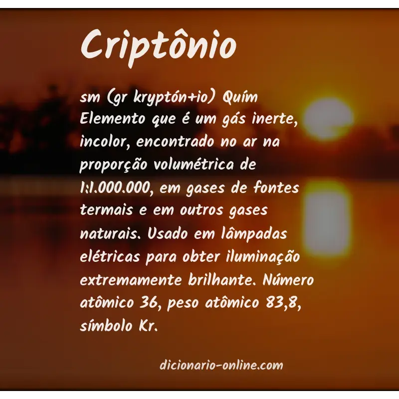 Significado de criptônio