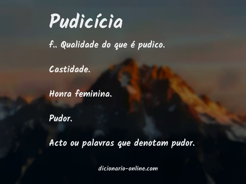 Significado de pudicícia