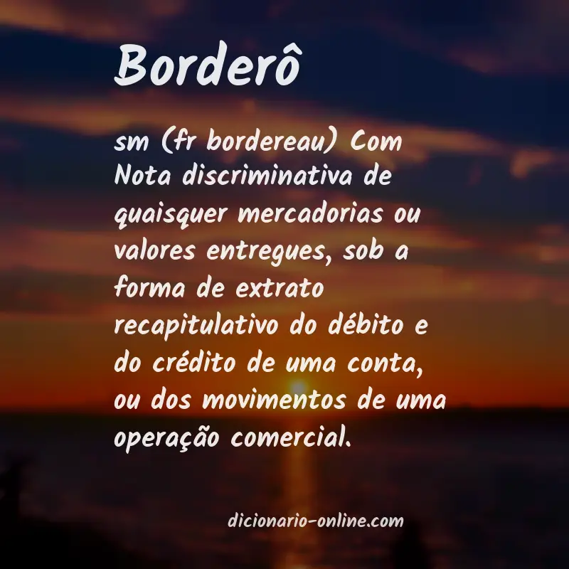 Significado de borderô