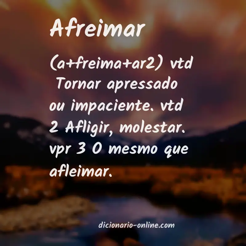 Significado de afreimar