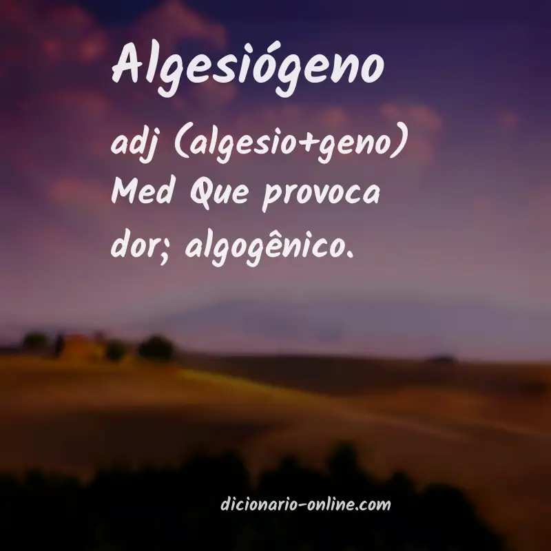 Significado de algesiógeno