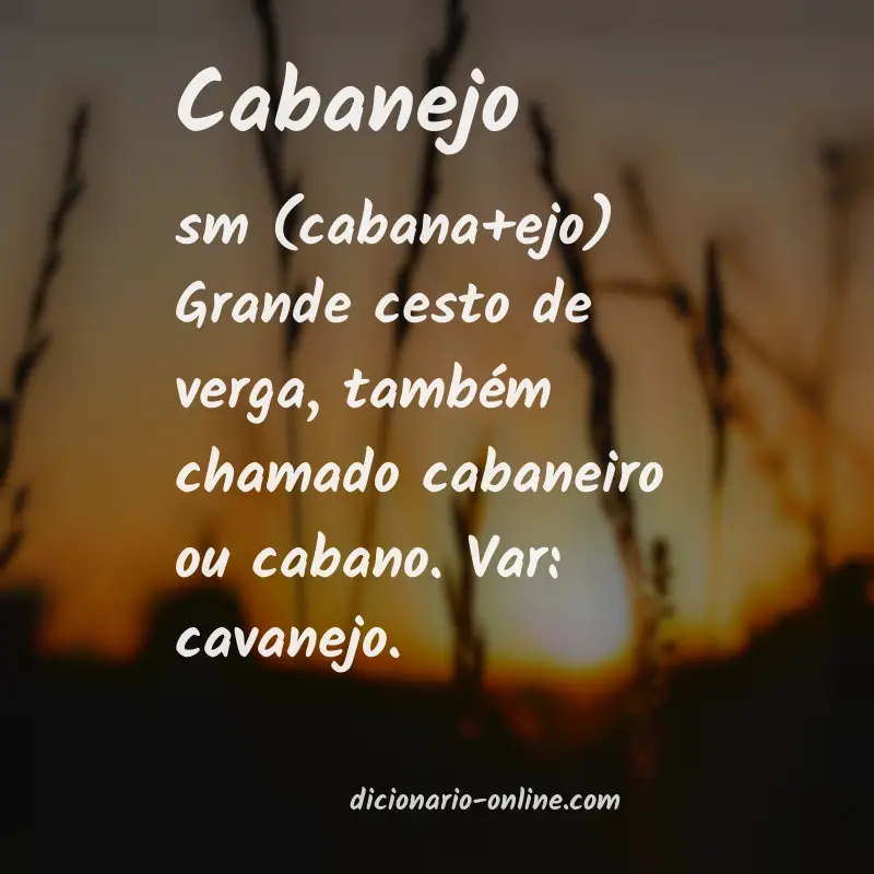 Significado de cabanejo
