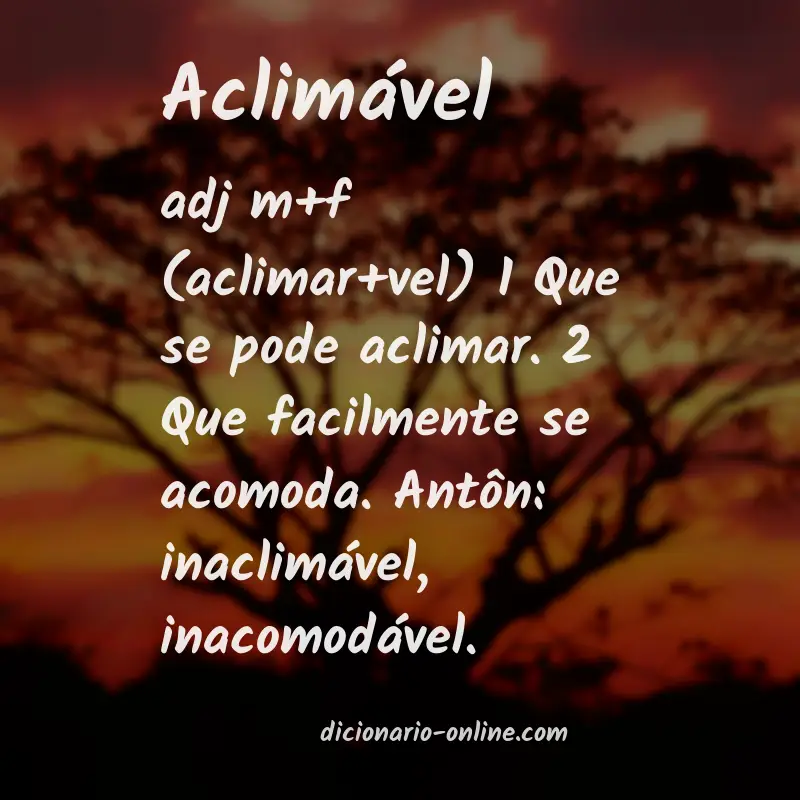 Significado de aclimável