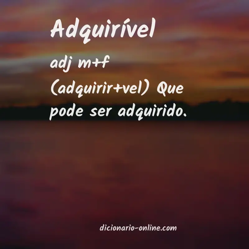 Significado de adquirível
