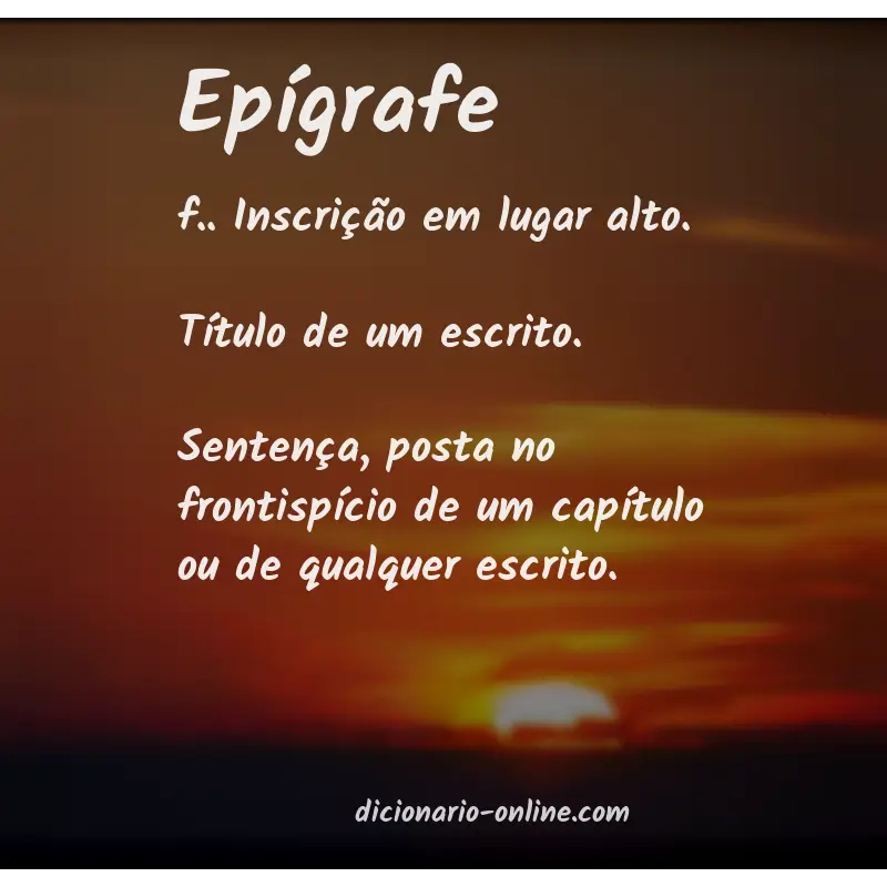 Significado de epígrafe