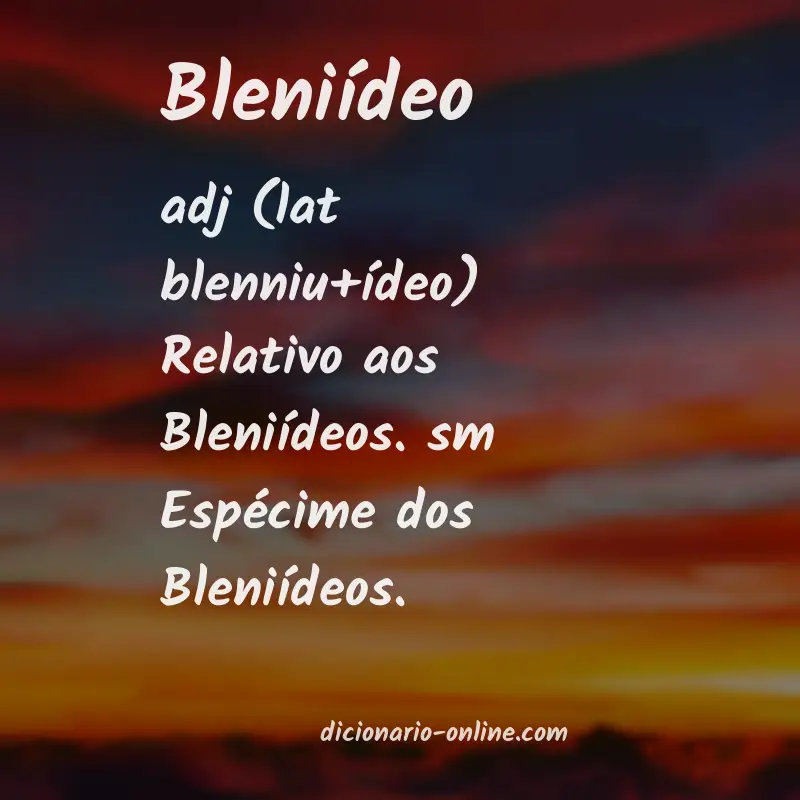 Significado de bleniídeo