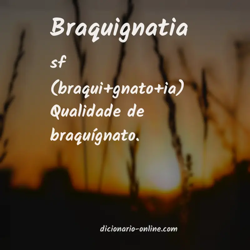 Significado de braquignatia