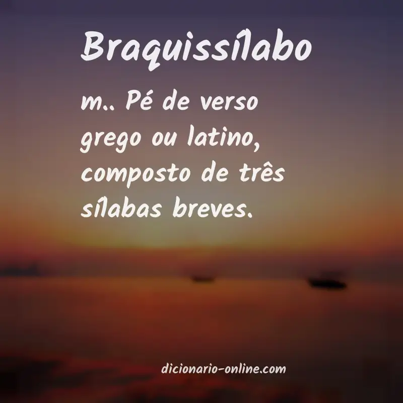 Significado de braquissílabo