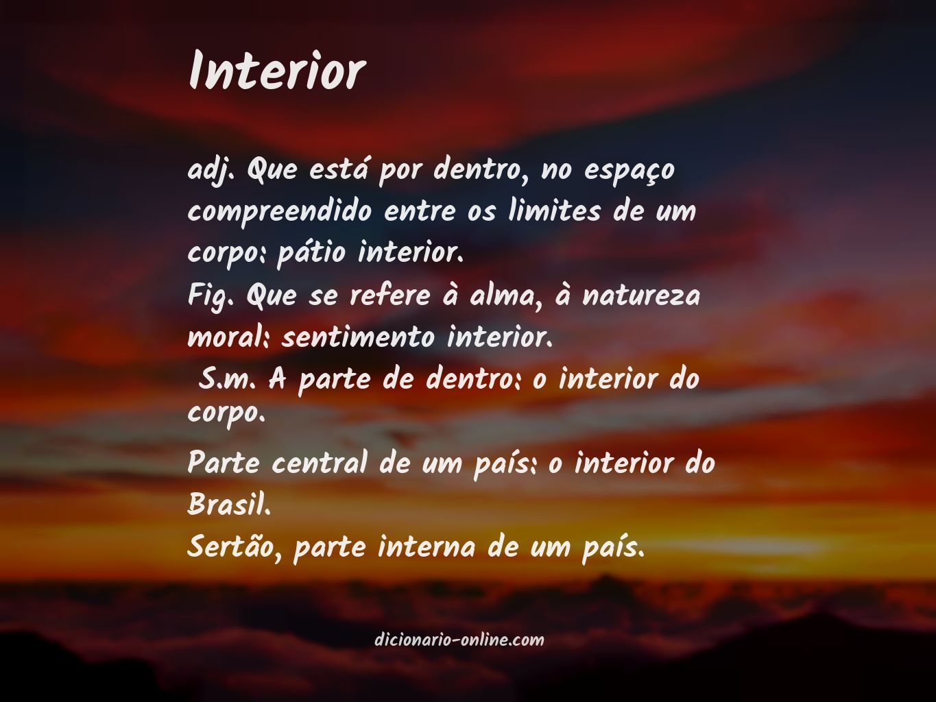 Significado de interior
