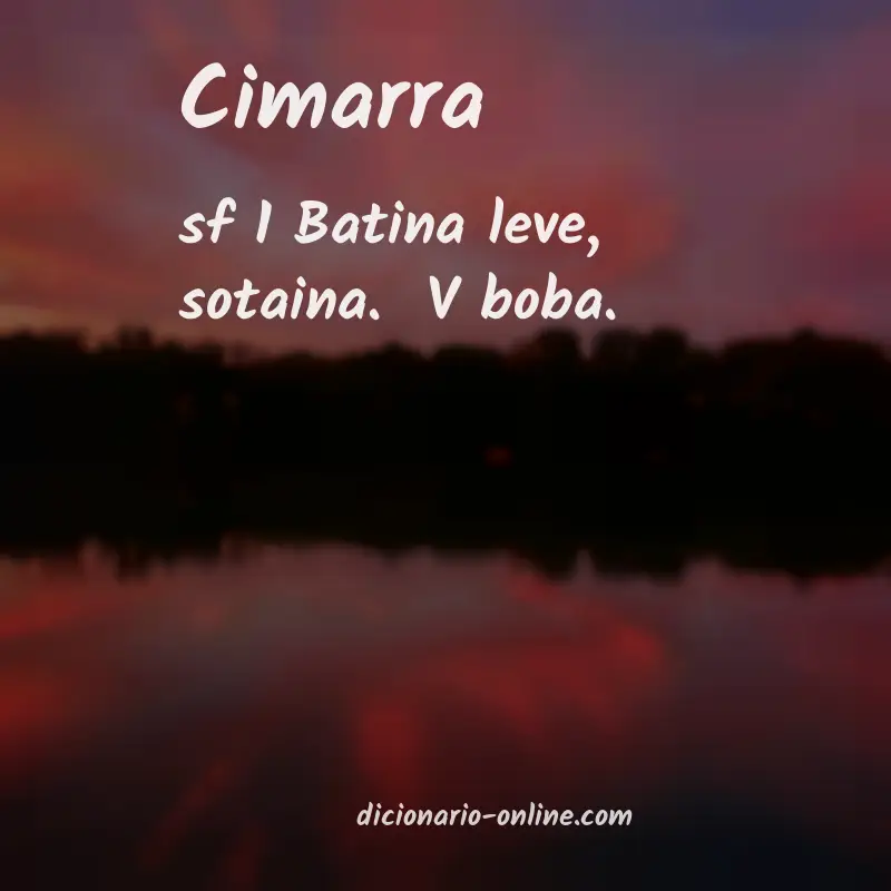 Significado de cimarra