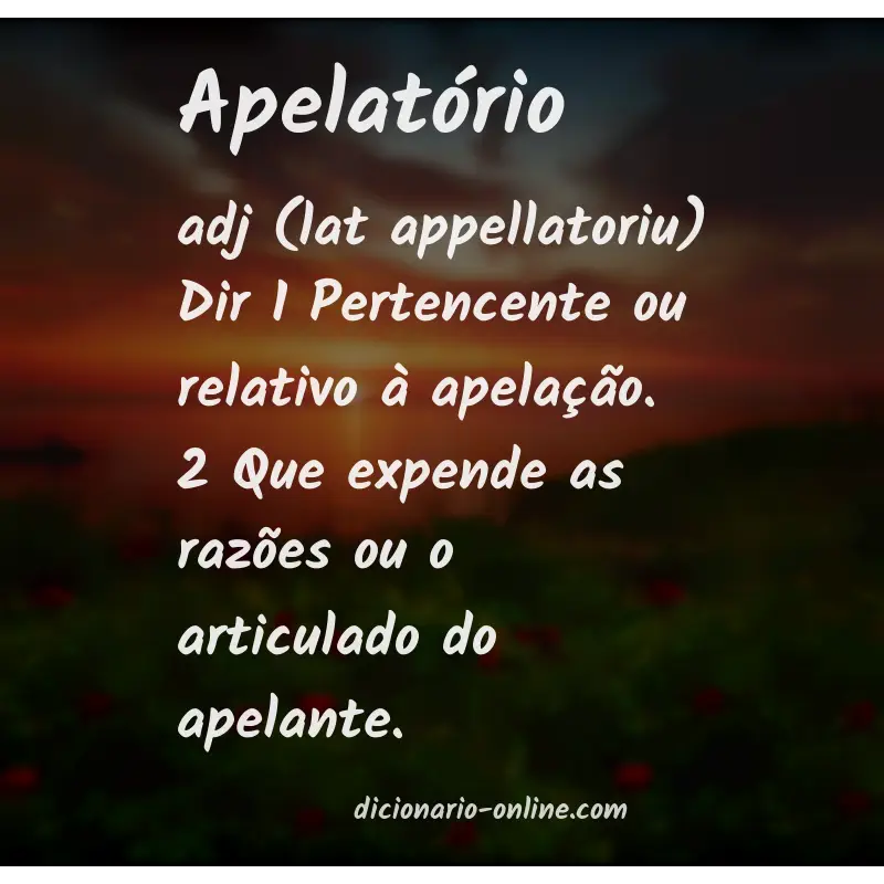 Significado de apelatório